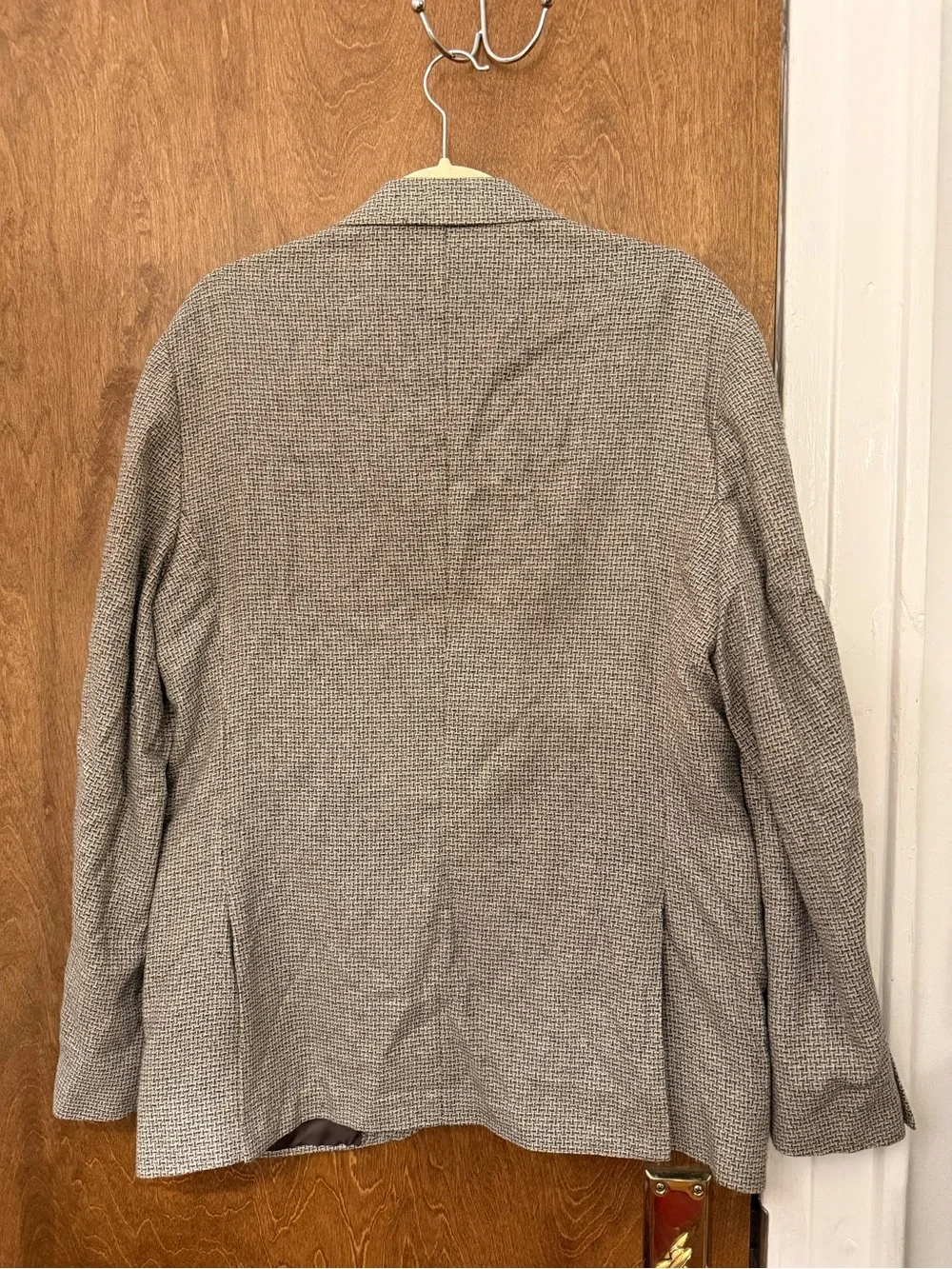 Men's J.Crew lightweight patterned  Blazer - black tan light blue